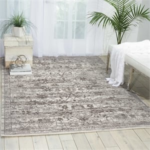 Nourison Twilight 24&quot x 36&quot Wool Indoor Rug in Silver Vintage Finish