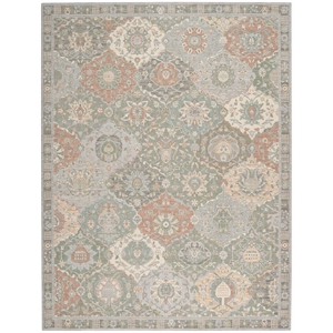 Nourison Parisa 93&quot x 117&quot Wool Indoor Rug in Gray/Multi Bohemian