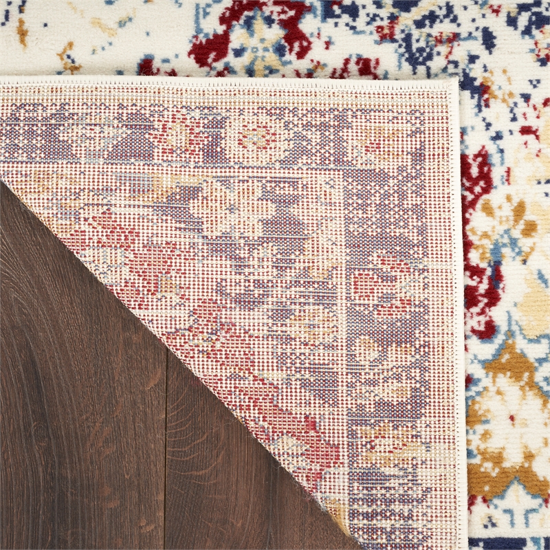 Nourison Grafix 8' x 10' Blue Multicolor Fabric Vintage Area Rug (8' x 10')