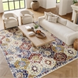 Nourison Grafix 8' x 10' Blue Multicolor Fabric Vintage Area Rug (8' x 10')