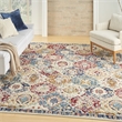 Nourison Grafix 8' x 10' Blue Multicolor Fabric Vintage Area Rug (8' x 10')