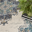Nourison Passion 8' x 10' Ivory Gray Blue Fabric Vintage Area Rug (8' x 10')