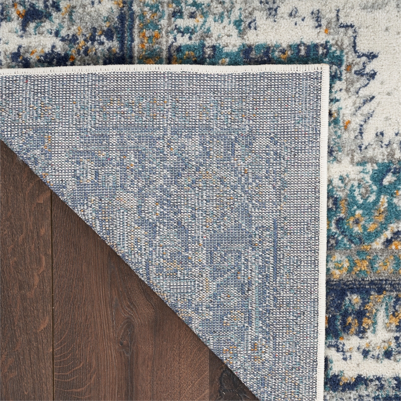 Nourison Passion 8' x 10' Ivory Gray Blue Fabric Vintage Area Rug (8' x 10')