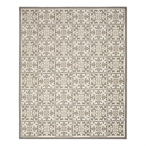 Nourison Aloha 72x108&quot Modern Fabric Rug in Ivory/Gray Finish