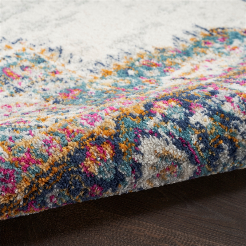 Nourison Passion 5' x 7' Ivory Blue Fabric Vintage Area Rug (5' x 7')