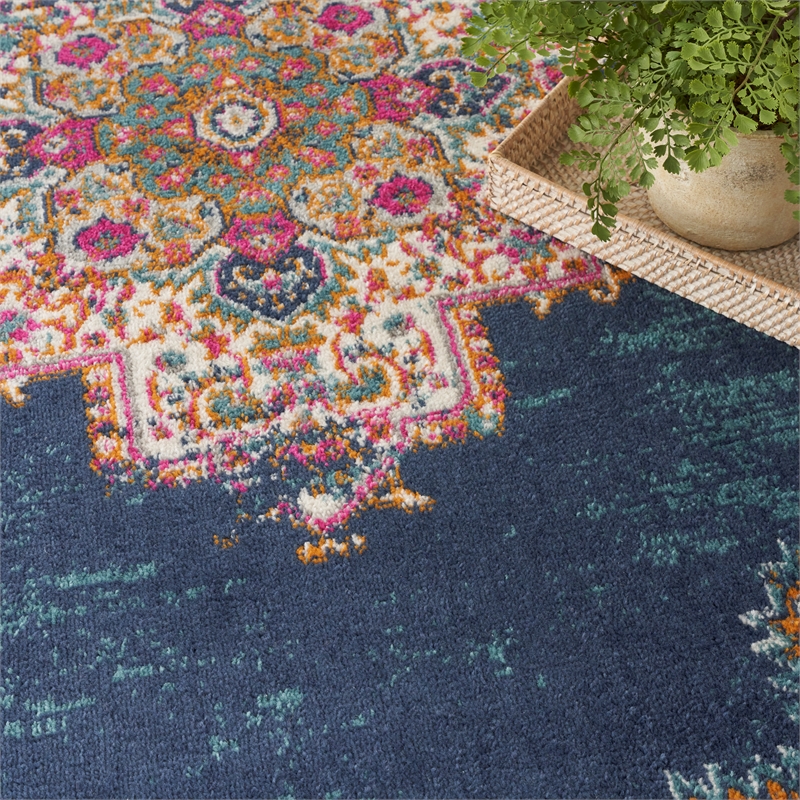 Nourison Passion 5' x 7' Navy Fabric Vintage Area Rug (5' x 7')