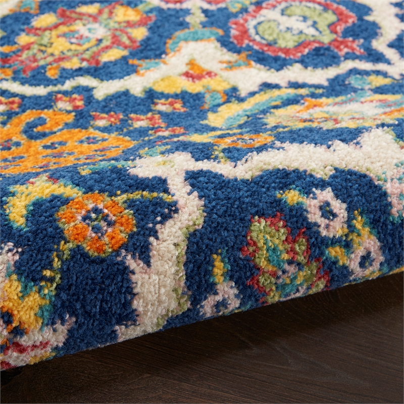 Nourison Allur 7' x 10' Navy Multicolor Fabric Bohemian Area Rug (7' x 10')