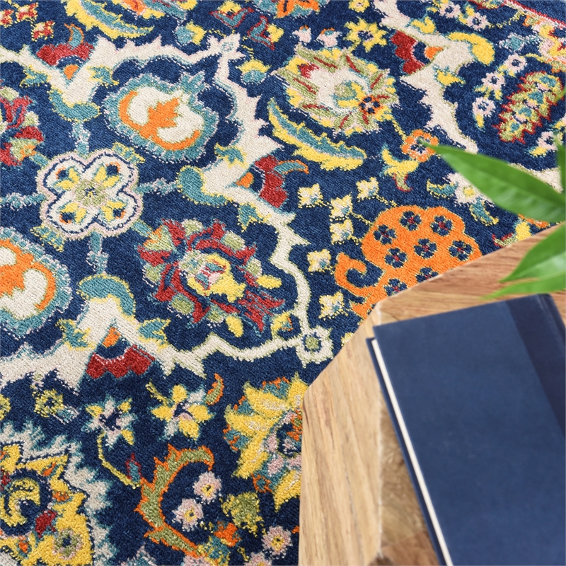 Nourison Allur 7' x 10' Navy Multicolor Fabric Bohemian Area Rug (7' x 10')
