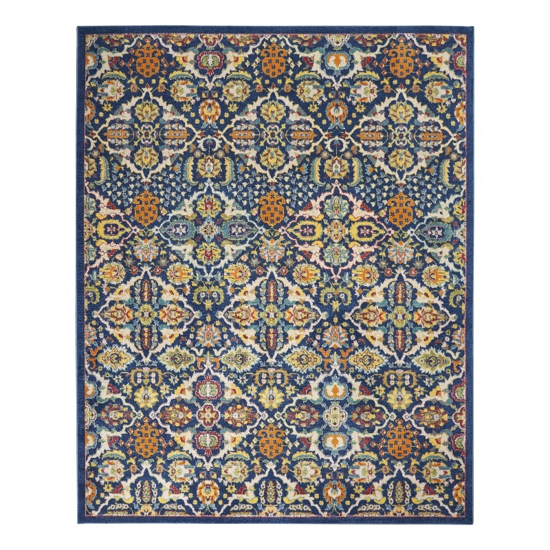 Nourison Allur 7' x 10' Navy Multicolor Fabric Bohemian Area Rug (7' x 10')