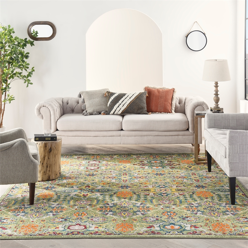 Nourison Allur 7' x 10' Sage Ivory Fabric Bohemian Area Rug (7' x 10')