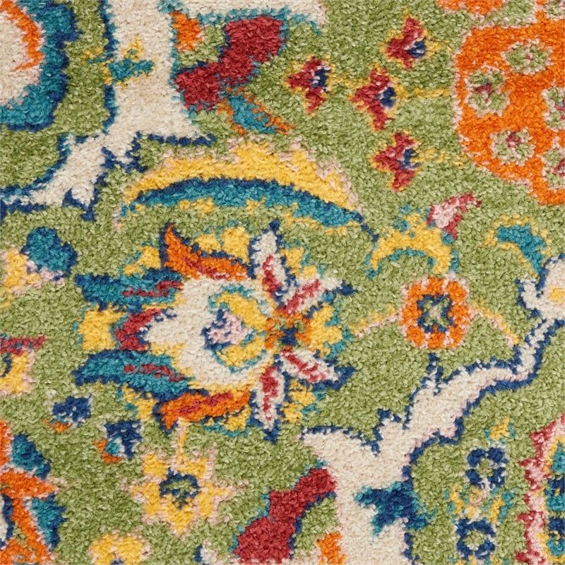 nourison allur 3' x 5' sage ivory fabric bohemian area rug (3' x 5')