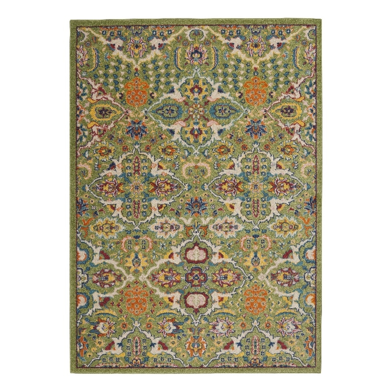 Nourison Allur 3' x 5' Sage Ivory Fabric Bohemian Area Rug (3' x 5')