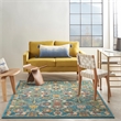 Nourison Allur 3' x 5' Turquoise Ivory Fabric Bohemian Area Rug (3' x 5')