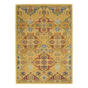 Nourison Allur 6' x 9' Yellow Multicolor Fabric Bohemian Area Rug (6' x 9')