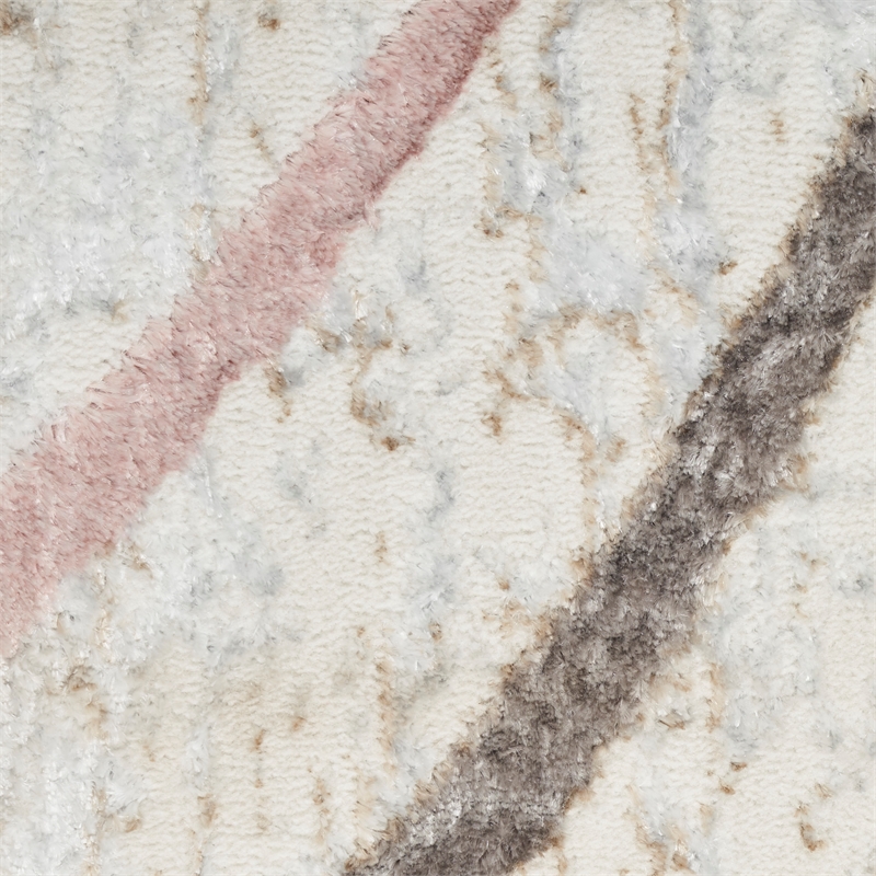 Nourison Home Glam 4' x 6' Fabric Ivory/Multicolor Modern Indoor Area Rug