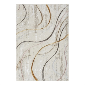 Nourison Home Glam 4' x 6' Fabric Ivory/Multicolor Modern Indoor Area Rug