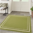 Nourison Essentials 60' x square Contemporary Indoor/Outdoor Rug in Green Ivory
