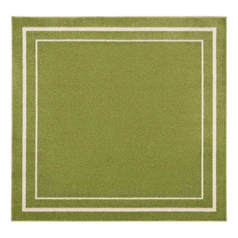 Nourison Essentials 60' x square Contemporary Indoor/Outdoor Rug in Green Ivory