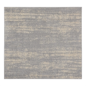 Nourison Essentials 60&quot Square Contemporary Indoor/Outdoor Rug in Gray/Ivory