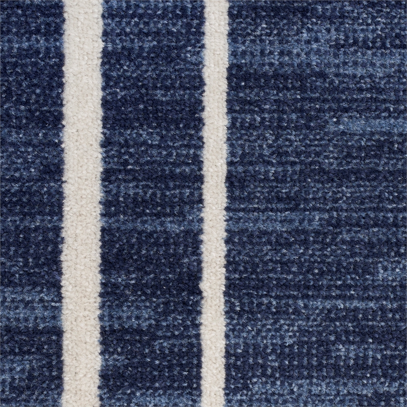 Nourison Essentials 5' x square Navy/Ivory Contemporary Indoor/Outdoor Rug