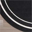 Nourison Essentials 8' x round Black Ivory Contemporary Indoor/Outdoor Rug