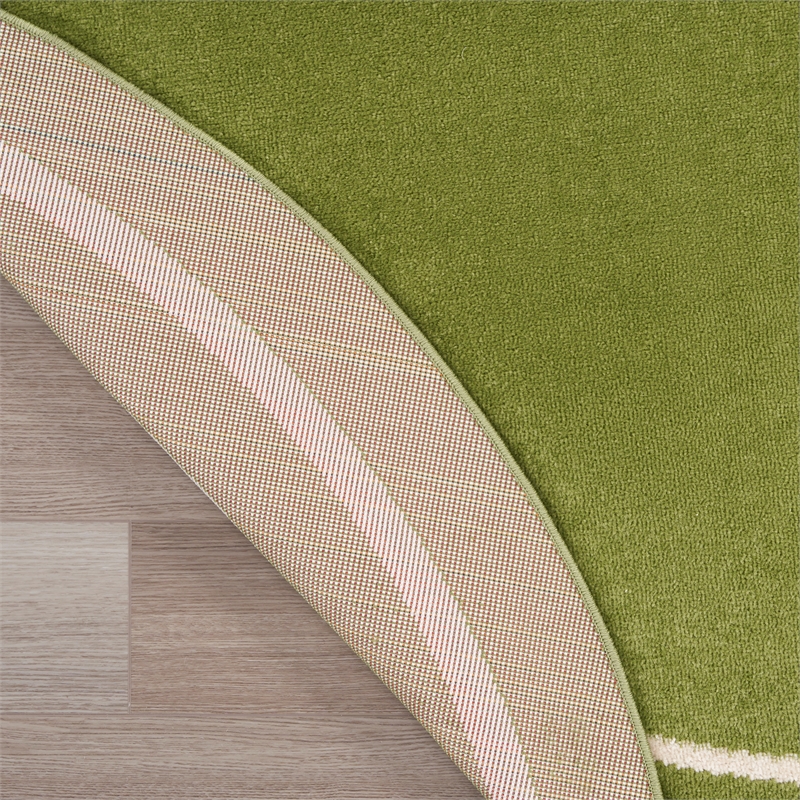 nourison essentials 8' x round green ivory contemporary indoor/outdoor rug