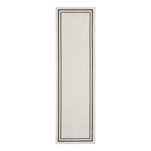 Nourison Essentials 2'2&quot x 7'6 Ivory/Black Contemporary Indoor/Outdoor Rug