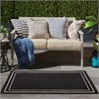 Nourison Essentials 3' x 5' Black Ivory Contemporary Indoor/Outdoor Rug