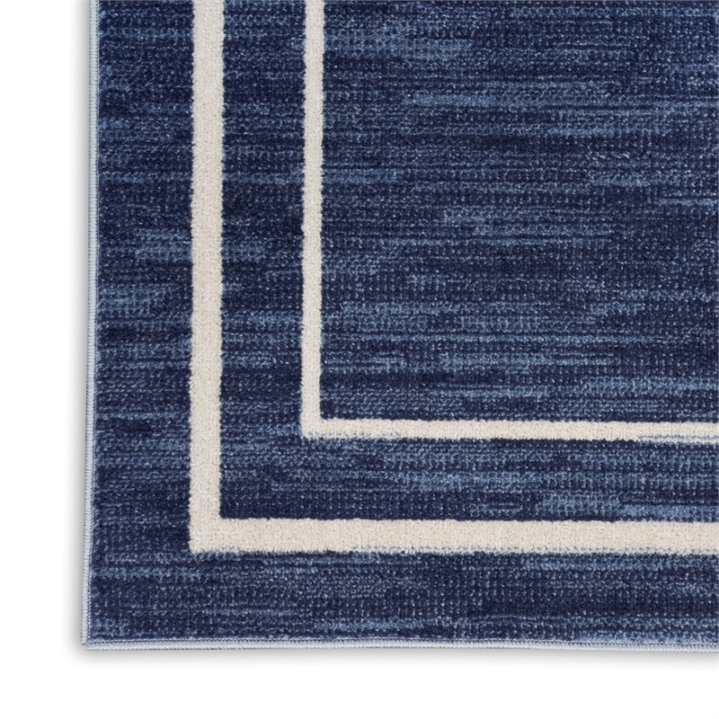 Nourison Essentials 3' x 5' Navy/Ivory Contemporary Indoor/Outdoor Rug