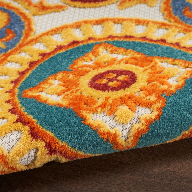 Nourison Aloha 9' x 12' Multicolor Tropical Indoor/Outdoor Rug