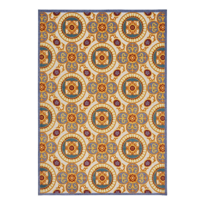 Nourison Aloha 9' x 12' Multicolor Tropical Indoor/Outdoor Rug