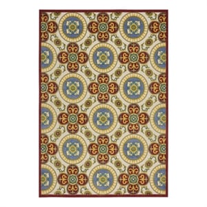 Nourison Aloha 7'10&quot x 10'6&quot Red/Multi Tropical Indoor/Outdoor Rug