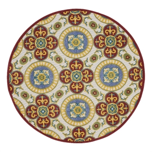 Nourison Aloha 7'10&quot x round Red Multicolor Area Rug