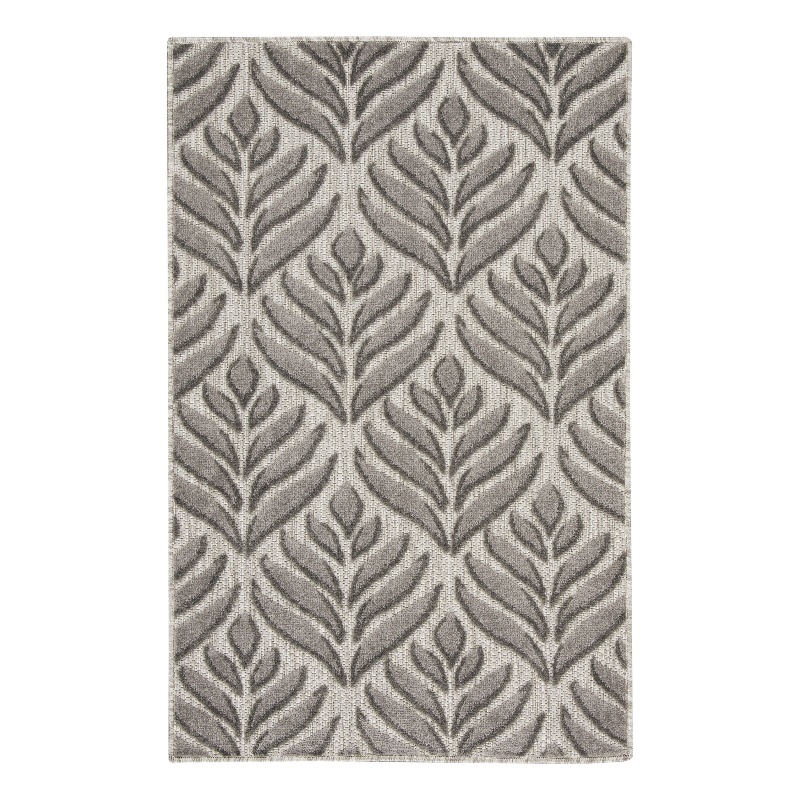 Nourison Aloha 3' x 4' Charcoal Fabric Tropical Area Rug (3' x 4')