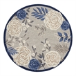 Nourison Aloha 8' x Round Blue Gray Fabric Contemporary Area Rug (8' Round)
