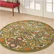 Nourison Allur 5' x Round Sage Ivory Fabric Bohemian Area Rug (5' Round)