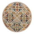 Nourison Allur 5' x Round Ivory Multicolor Fabric Bohemian Area Rug (5' Round)