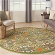Nourison Allur 8' x Round Sage Ivory Fabric Bohemian Area Rug (8' Round)