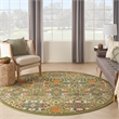 Nourison Allur 8' x Round Sage Ivory Fabric Bohemian Area Rug (8' Round)