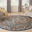 Nourison Allur 8' x Round Navy Multicolor Fabric Bohemian Area Rug (8' Round)