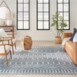 Nourison Astra Machine Washable 9' x 12' Blue Bohemian Indoor Rug