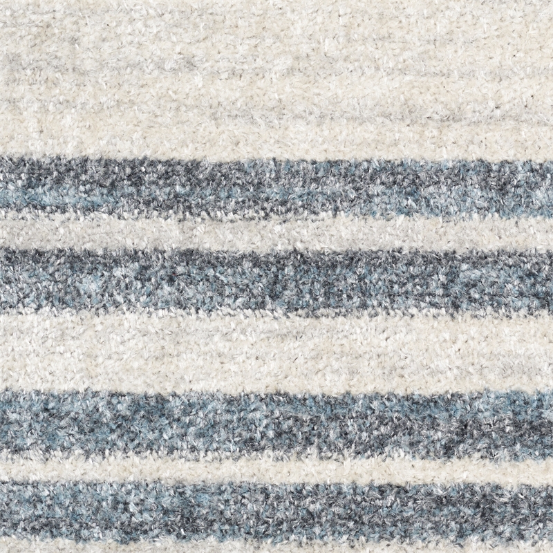 Nourison Astra Machine Washable 4' x 6' Ivory Blue Mid-Century Indoor Rug