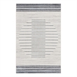 Nourison Astra Machine Washable 4' x 6' Ivory Blue Mid-Century Indoor Rug