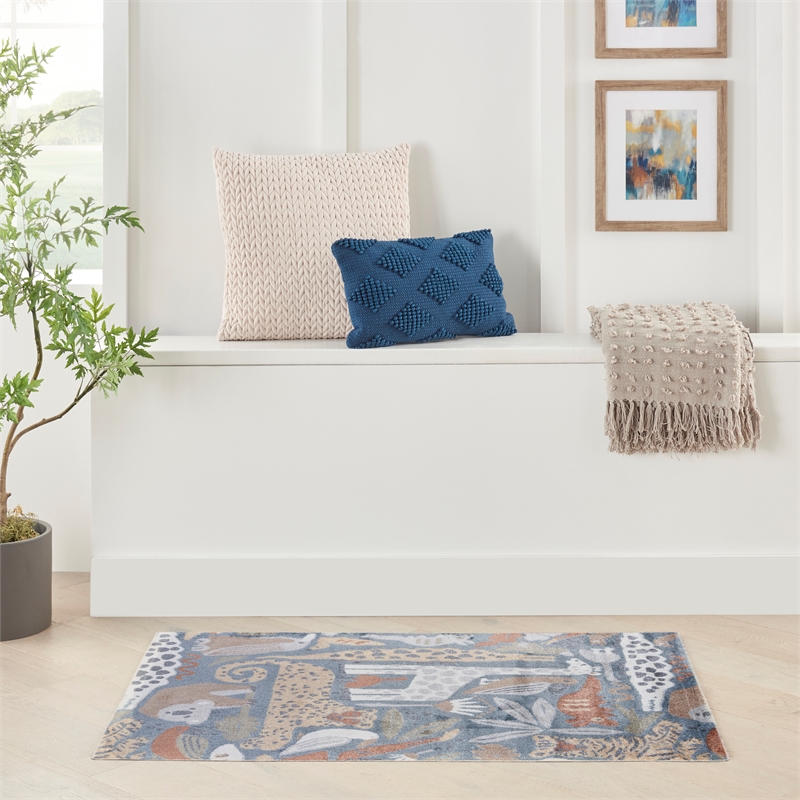 Nourison Astra Machine Washable 4' x 6' Multicolor Indoor Rug