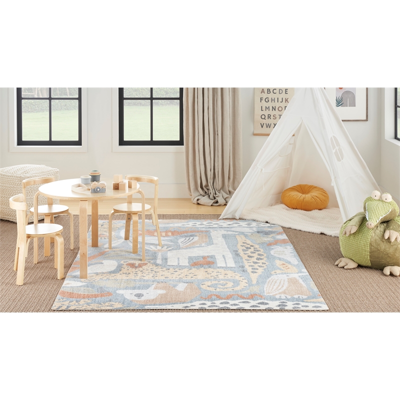 Nourison Astra Machine Washable 4' x 6' Multicolor Indoor Rug