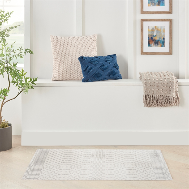 Nourison Astra Machine Washable 4' x 6' Ivory Bohemian Indoor Rug