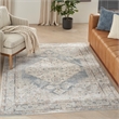 Nourison Home Astra Machine Washable 7' x 9' Light Blue Fabric Area Rug