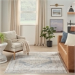 Nourison Home Astra Machine Washable 7' x 9' Light Blue Fabric Area Rug