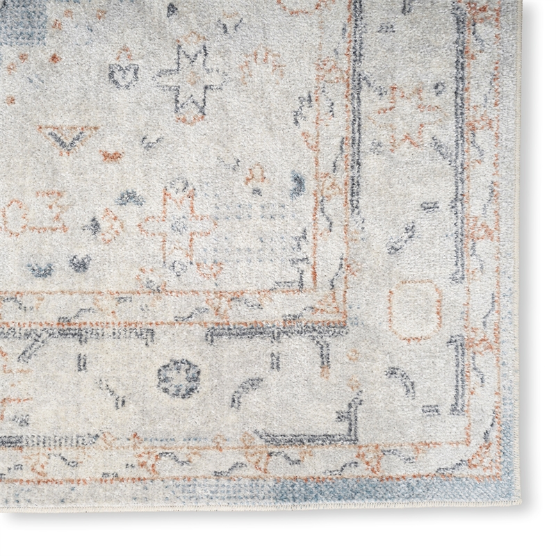 Nourison Home Astra Machine Washable 7' x 9' Light Blue Fabric Area Rug