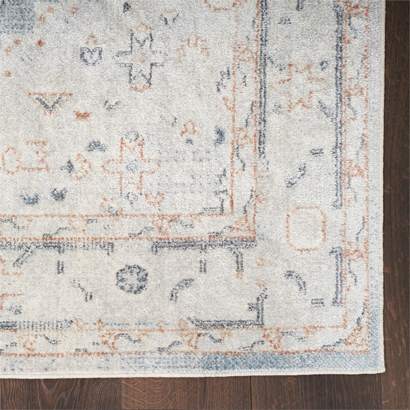 Nourison Home Astra Machine Washable 8' x 10' Light Blue Fabric Area Rug